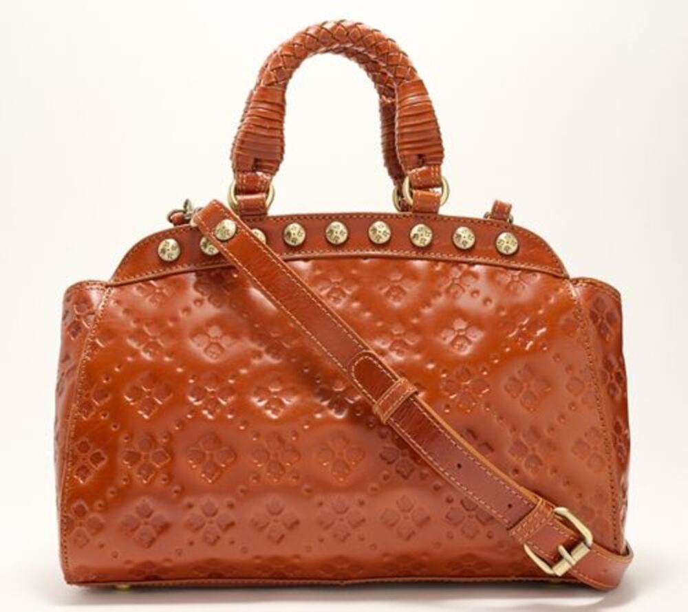 Patricia Nash Womens Purse Discovery Leather Embossed Minor Tan